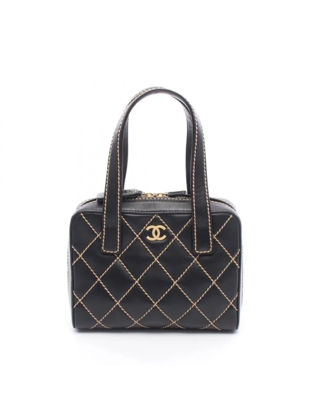 Chanel Wild Stitch Mini Black Leather Handbag